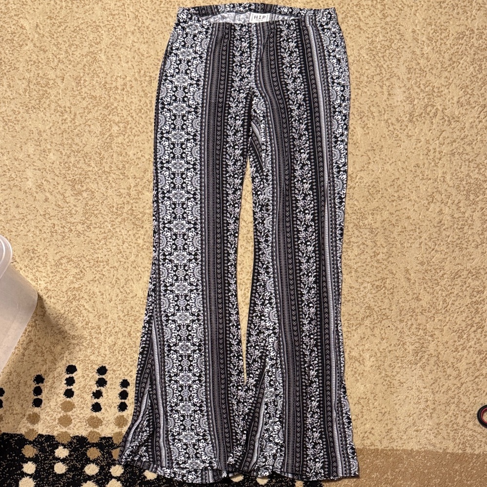 h.i.p. Monochrome Patterned Wide Leg Pants